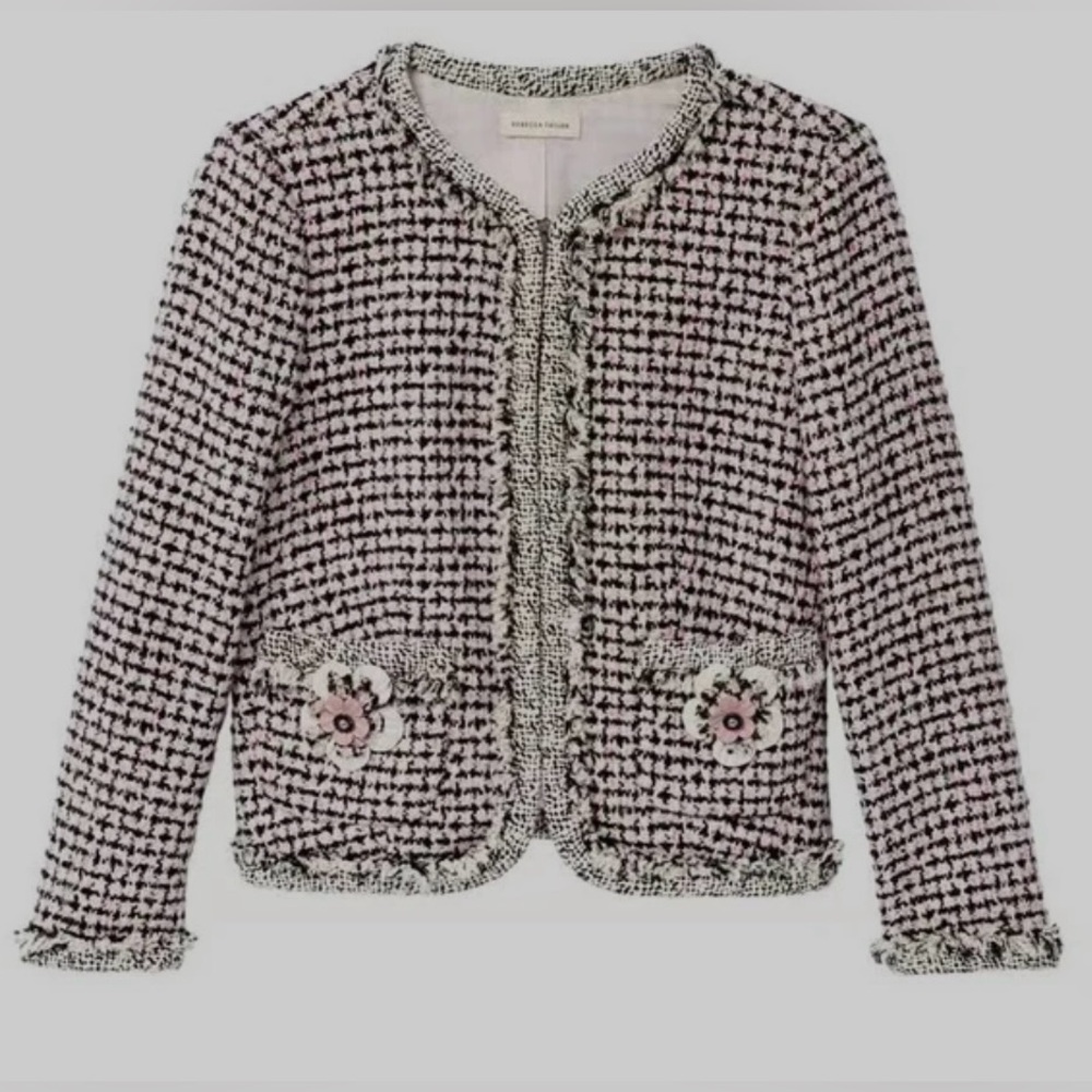 Rebecca Taylor Houndstooth Tweed Jacket